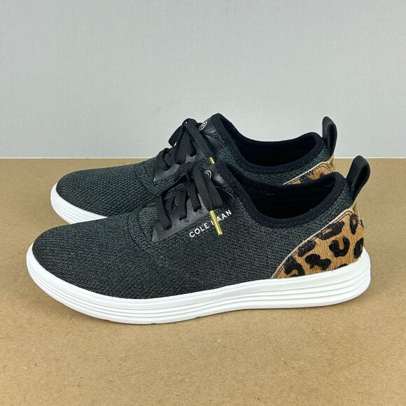 Cole Haan Grandjourney Sport Casual Sneakers Womens 8.5 Gray Tan Leopard - Picture 10 of 10